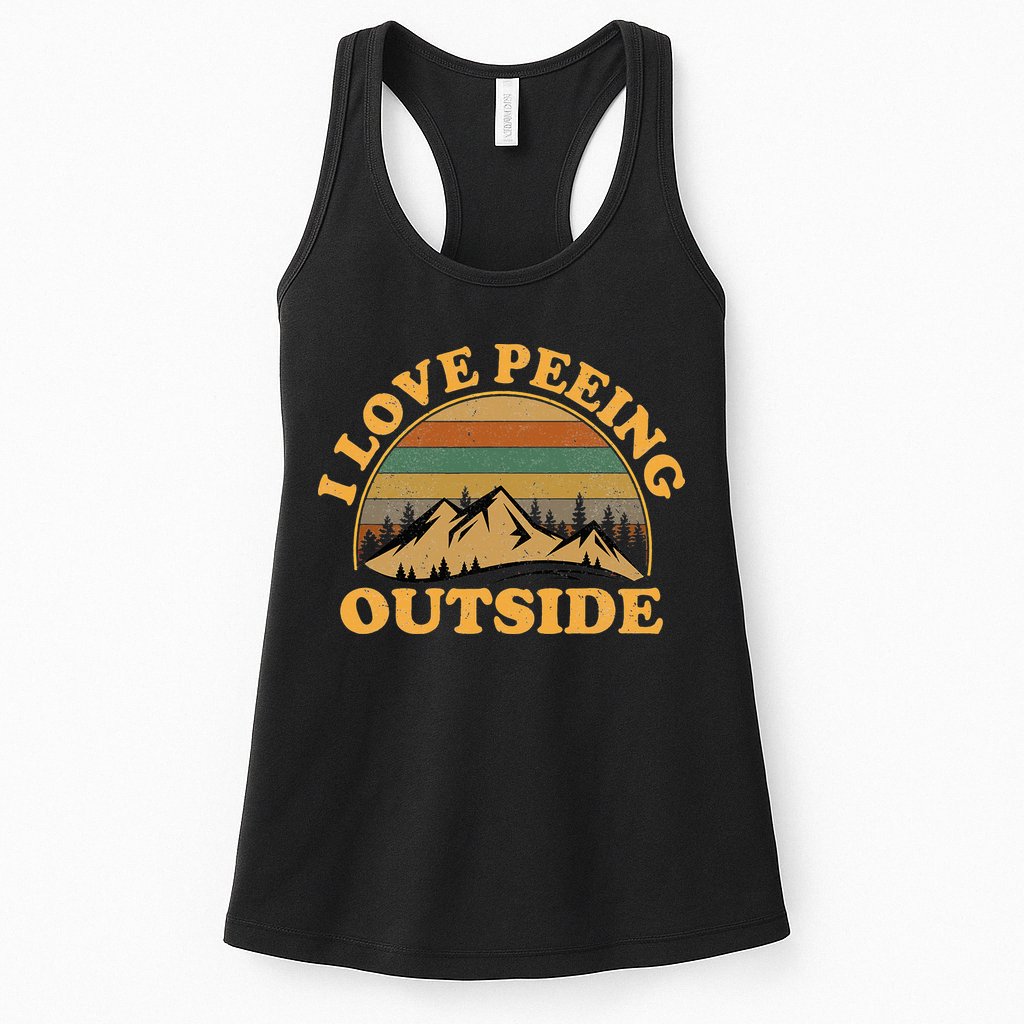 funny Camping Hiking I Love Peeing Outside Womens Tank Top