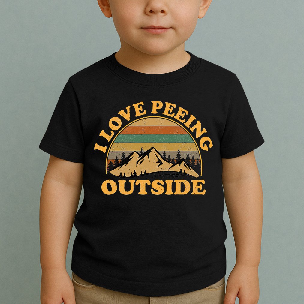 funny Camping Hiking I Love Peeing Outside Toddler T-Shirt