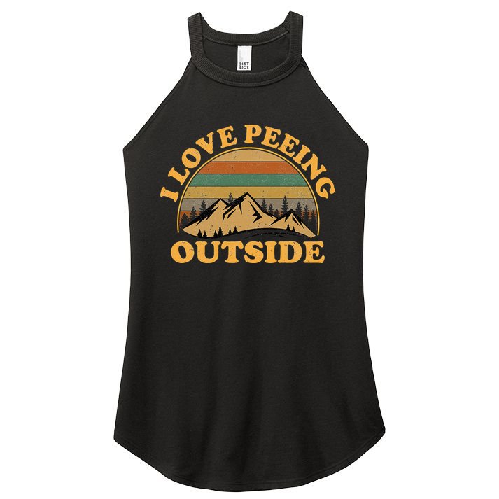 funny Camping Hiking I Love Peeing Outside Women's Perfect Tri Rocker Tank