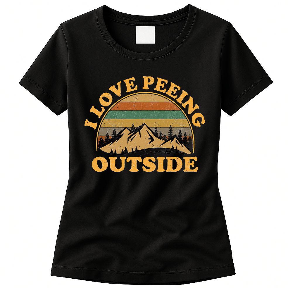 funny Camping Hiking I Love Peeing Outside Womens T-Shirt