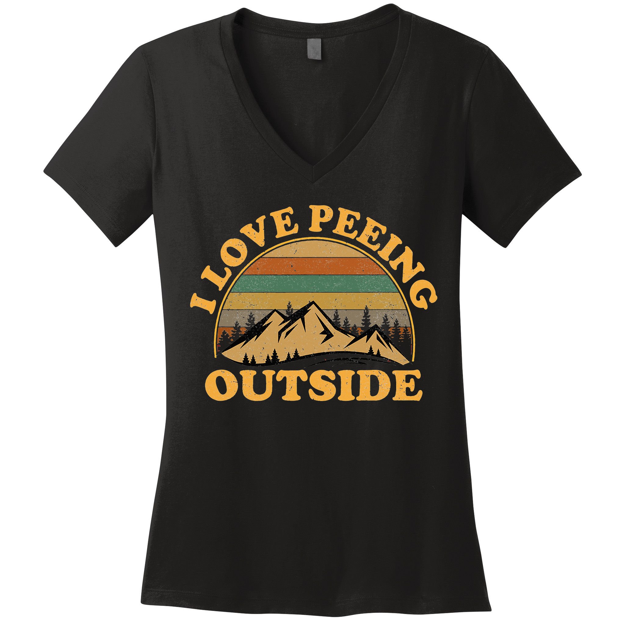 funny Camping Hiking I Love Peeing Outside Women's V-Neck T-Shirt