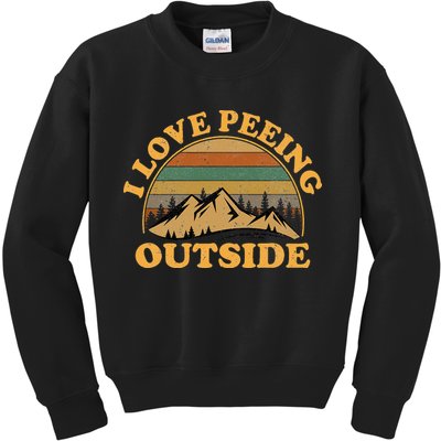 funny Camping Hiking I Love Peeing Outside Kids Sweatshirt