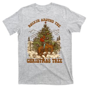 Funny Cowboy Horsing Rocking Around Christmas Tree Western T-Shirt