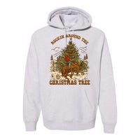 Funny Cowboy Horsing Rocking Around Christmas Tree Western Premium Hoodie