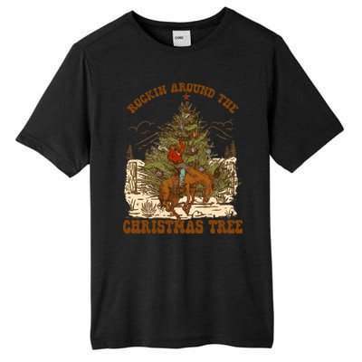 Funny Cowboy Horsing Rocking Around Christmas Tree Western Tall Fusion ChromaSoft Performance T-Shirt