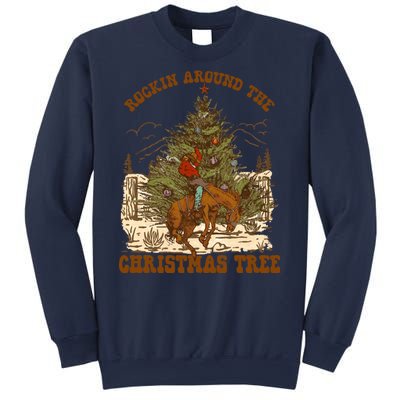 Funny Cowboy Horsing Rocking Around Christmas Tree Western Sweatshirt