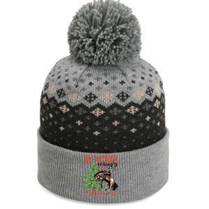 Funny Cowboy Horsing Rocking Around Christmas Tree Western The Baniff Cuffed Pom Beanie