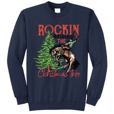 Funny Cowboy Horsing Rocking Around Christmas Tree Western Sweatshirt