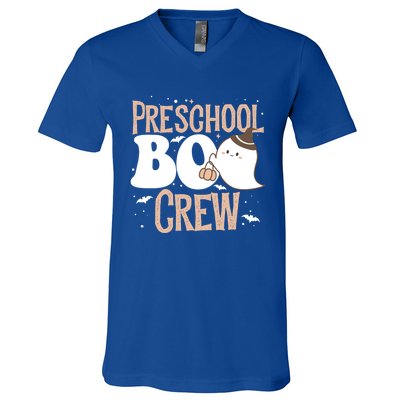 Funny Cute Halloween Preschool Boo Crew Costume Teacher Gift V-Neck T-Shirt