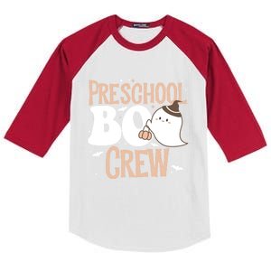 Funny Cute Halloween Preschool Boo Crew Costume Teacher Gift Kids Colorblock Raglan Jersey