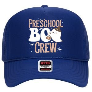 Funny Cute Halloween Preschool Boo Crew Costume Teacher Gift High Crown Mesh Back Trucker Hat