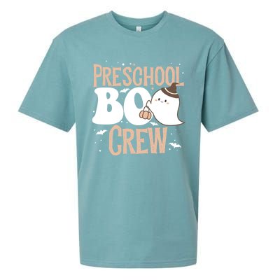 Funny Cute Halloween Preschool Boo Crew Costume Teacher Gift Sueded Cloud Jersey T-Shirt