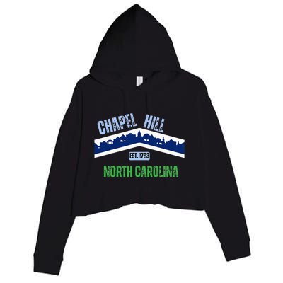 Flag Chapel Hill North Carolina Nc Vintage Crop Fleece Hoodie