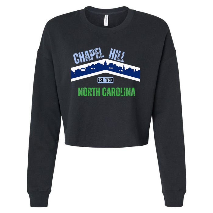 Flag Chapel Hill North Carolina Nc Vintage Cropped Pullover Crew