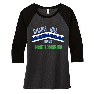 Flag Chapel Hill North Carolina Nc Vintage Women's Tri-Blend 3/4-Sleeve Raglan Shirt