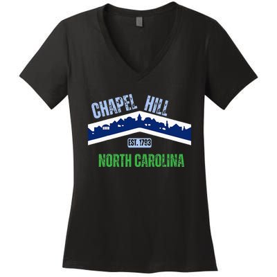 Flag Chapel Hill North Carolina Nc Vintage Women's V-Neck T-Shirt