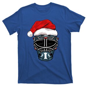 Funny Christmas Hockey Goalie Mask Santa Hat Xmas Celebrate Gift T-Shirt