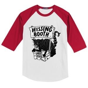 Funny Cat Hissing Booth For Cat Moms And Cat Dads Cool Gift Kids Colorblock Raglan Jersey