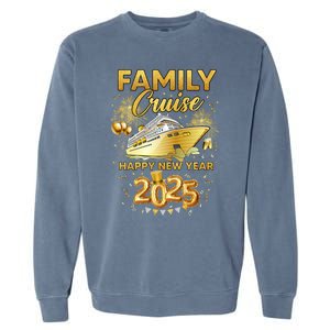 Family Cruise Happy New Year Decorations 2025 New Year Trip Cool Gift Garment-Dyed Sweatshirt