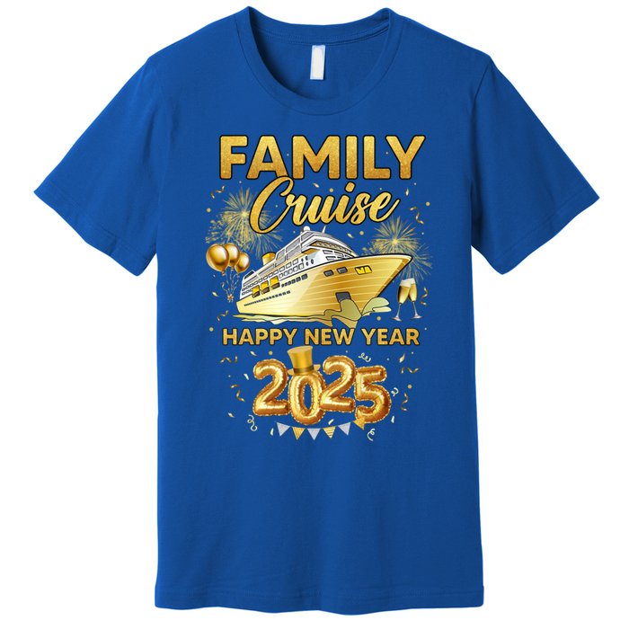 Family Cruise Happy New Year Decorations 2025 New Year Trip Cool Gift Premium T-Shirt