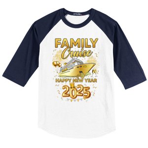 Family Cruise Happy New Year Decorations 2025 New Year Trip Cool Gift Baseball Sleeve Shirt