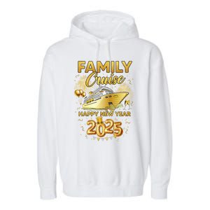 Family Cruise Happy New Year Decorations 2025 New Year Trip Cool Gift Garment-Dyed Fleece Hoodie