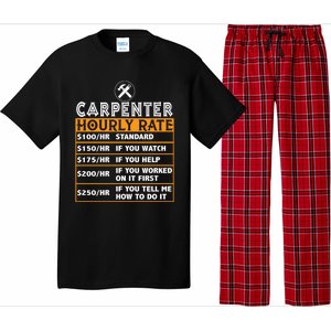 Funny Carpenter Hourly Rate Labor Price Chart Cute Gift Pajama Set