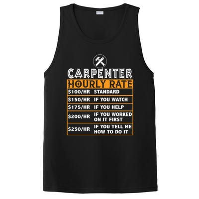 Funny Carpenter Hourly Rate Labor Price Chart Cute Gift PosiCharge Competitor Tank