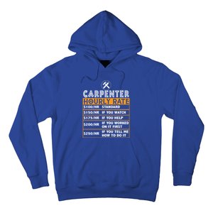 Funny Carpenter Hourly Rate Labor Price Chart Cute Gift Hoodie