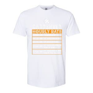 Funny Carpenter Hourly Rate Labor Price Chart Cute Gift Softstyle CVC T-Shirt