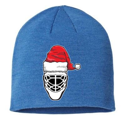 Funny Christmas Hockey Goalie Mask Santa Hat Xmas Gift Sustainable Beanie