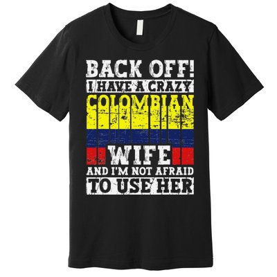 Funny Colombian Husband Apparel Colombia Flag Heritage Premium T-Shirt