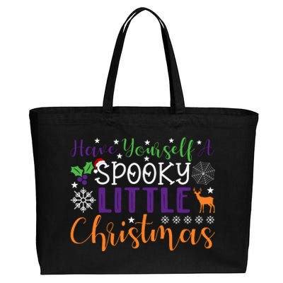 Funny Christmas Have Yourself A Spooky Little Christmas Spooky Goth Christmas Cotton Canvas Jumbo Tote