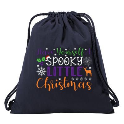 Funny Christmas Have Yourself A Spooky Little Christmas Spooky Goth Christmas Drawstring Bag