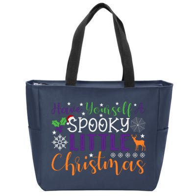 Funny Christmas Have Yourself A Spooky Little Christmas Spooky Goth Christmas Zip Tote Bag