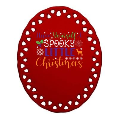 Funny Christmas Have Yourself A Spooky Little Christmas Spooky Goth Christmas Ceramic Oval Ornament