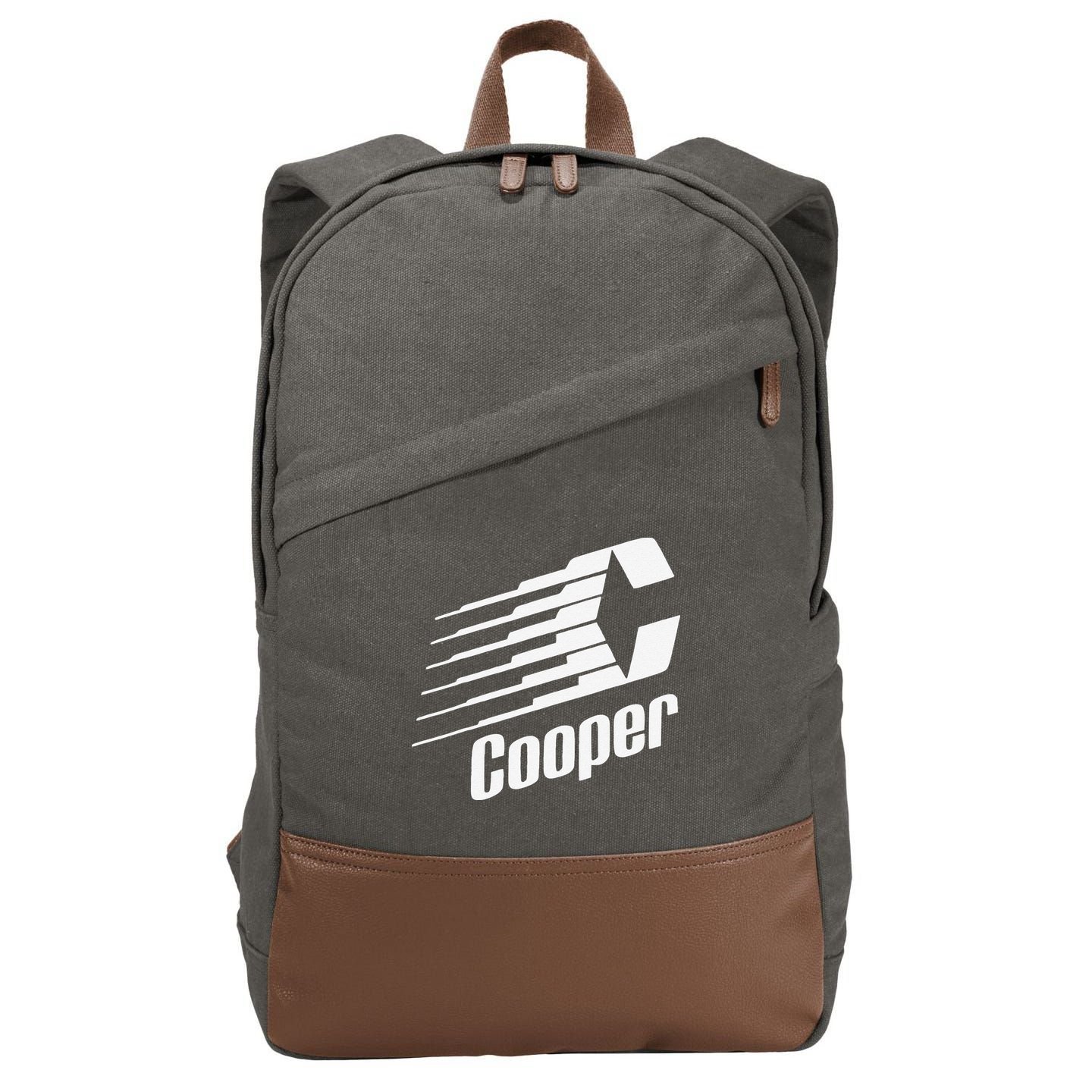 Funny Coopers Hockey Retro Player Sports Lovers Cotton Canvas Backpack