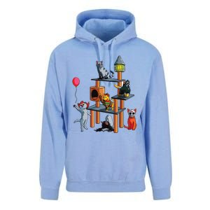 Funny Cat Horror Movies Cute Halloween For Cat Kitty Lovers Unisex Surf Hoodie