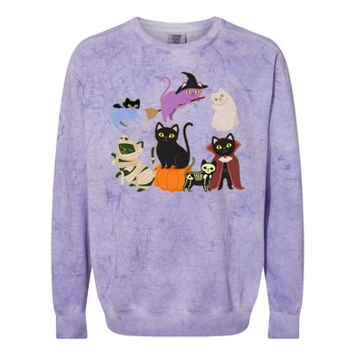 Funny Cute Halloween Costume Cats Kitties Colorblast Crewneck Sweatshirt