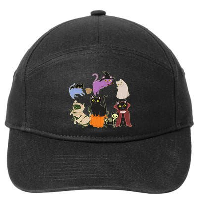 Funny Cute Halloween Costume Cats Kitties 7-Panel Snapback Hat