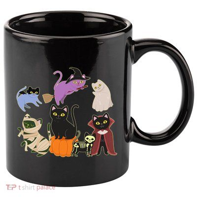 Funny Cute Halloween Costume Cats Kitties 11oz C Handle Ceramic Mug