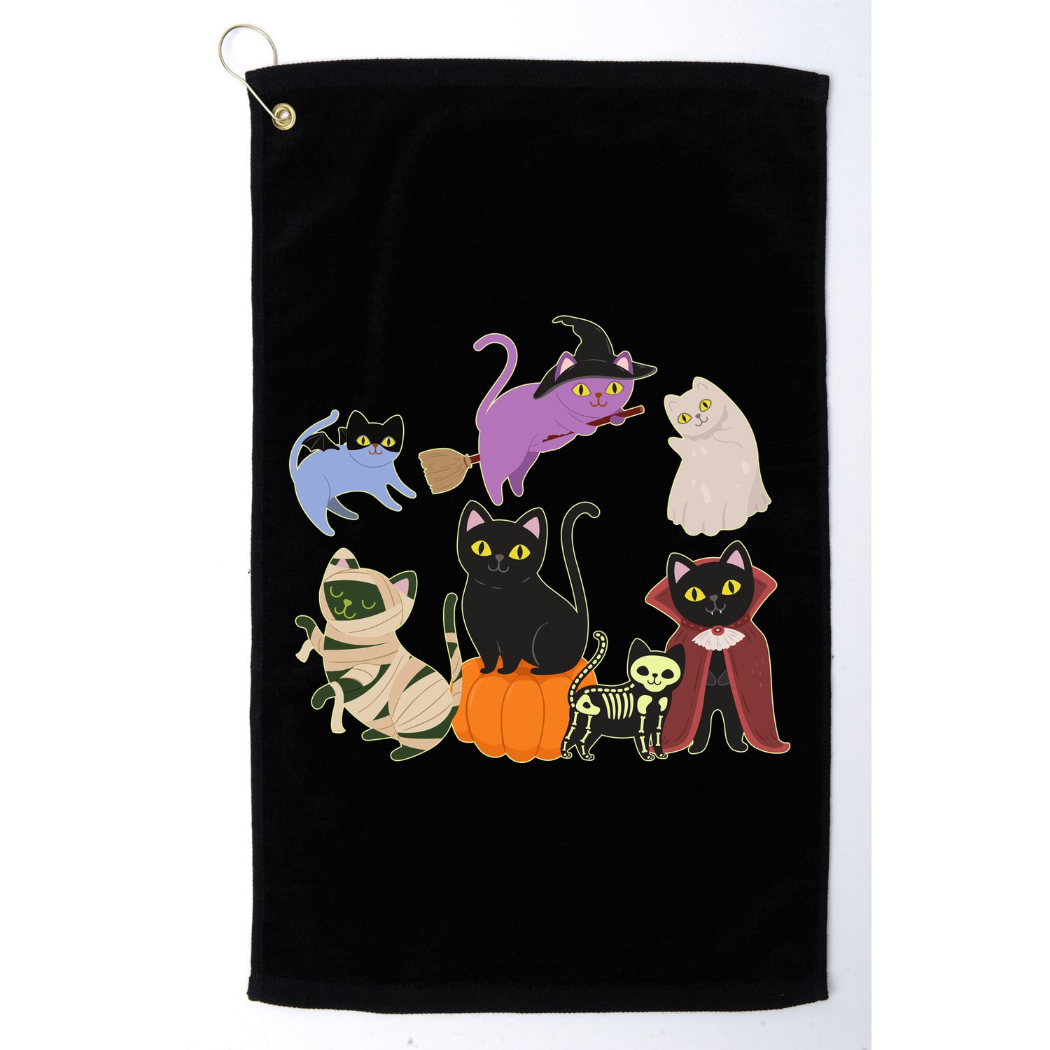 Funny Cute Halloween Costume Cats Kitties Golf Towel