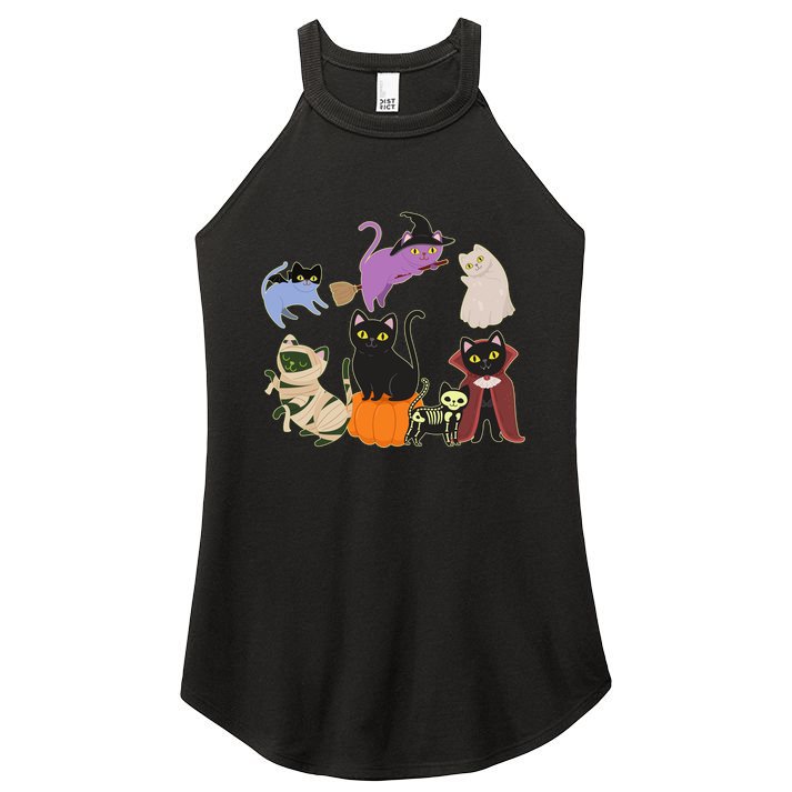 Funny Cute Halloween Costume Cats Kitties Women's Perfect Tri Rocker Tank