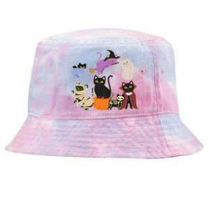 Funny Cute Halloween Costume Cats Kitties Tie-Dyed Bucket Hat