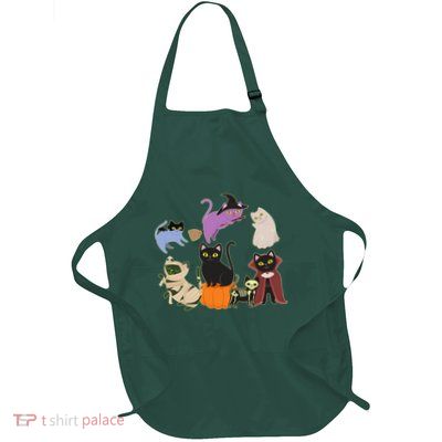 Funny Cute Halloween Costume Cats Kitties Full-Length Apron With Pockets