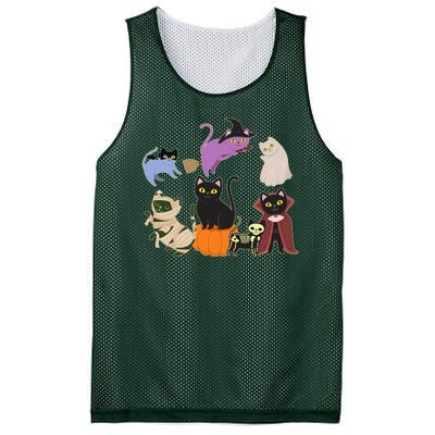 Funny Cute Halloween Costume Cats Kitties Mesh Reversible Basketball Jersey Tank