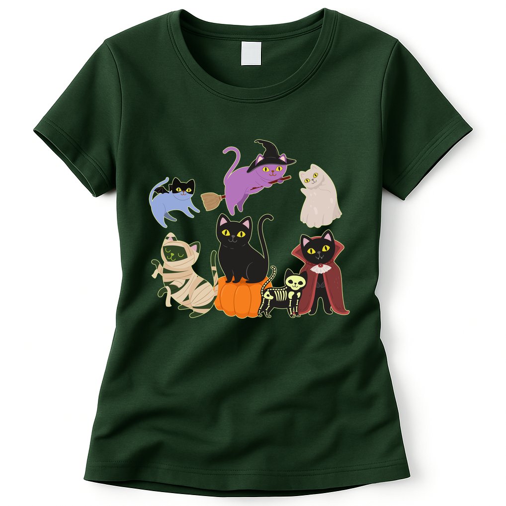 Funny Cute Halloween Costume Cats Kitties Womens T-Shirt