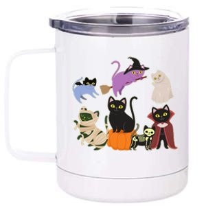 Funny Cute Halloween Costume Cats Kitties 12 oz Stainless Steel Tumbler Cup