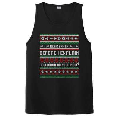 Funny Christmas Holiday Adults Dear Santa I Can Explain Gift PosiCharge Competitor Tank