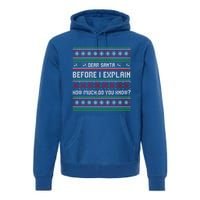 Funny Christmas Holiday Adults Dear Santa I Can Explain Gift Premium Hoodie